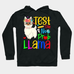 Funny Test Day No Prob-llama Llama Leopard Teacher Testing Hoodie